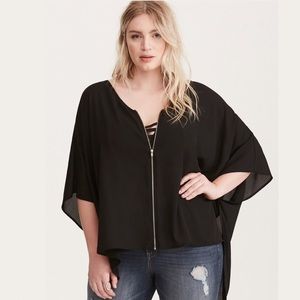 Black Torrid Zipper Top *New With Tags*